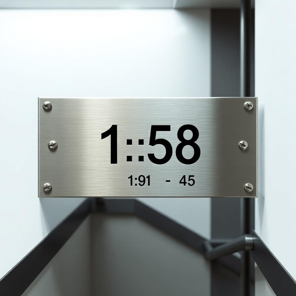 Stairwell ADA floor identification sign in brushed steel
